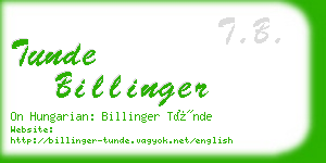 tunde billinger business card